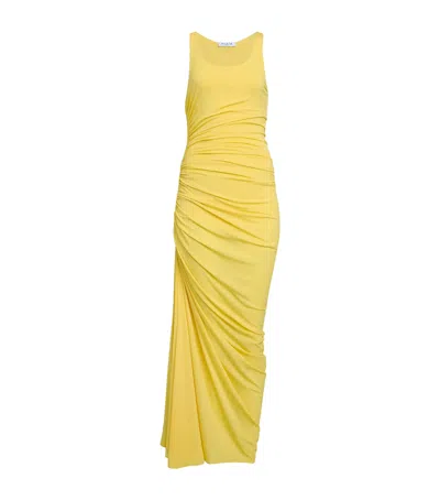 ALAÏA ASYMMETRIC GATHERED MAXI DRESS