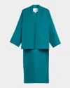 Alaïa Asymmetric High-low Open Jacket In Blue