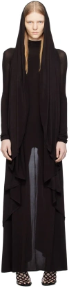 Alaïa Asymmetric Hooded Jersey Dress In Black