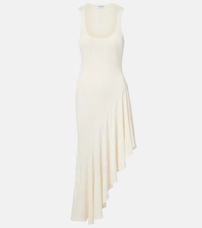 Alaïa Asymmetric Jersey Midi Dress In Neutral