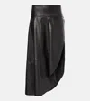 Alaïa Asymmetric Leather Midi Skirt In Black