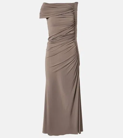 ALAÏA ALAIA ASYMMETRIC MIDI DRESS