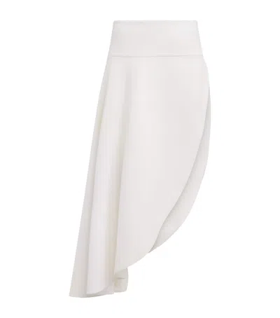 Alaïa Curved Asymmetric Stretch-cady Skirt In White