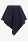 Alaïa Triangle Asymmetric Denim Miniskirt In Blue