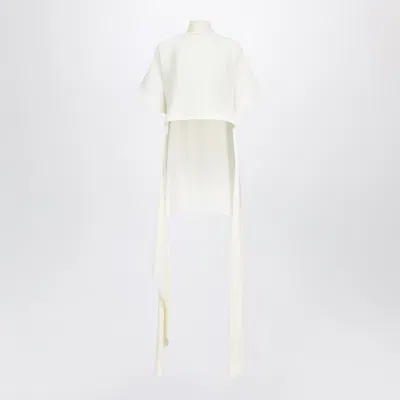 Alaïa Alaia Asymmetric Mini Top In Cream Viscose Cady In White