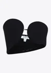 Alaïa Wool Blend Strapless Top With Rounded Cups In Black