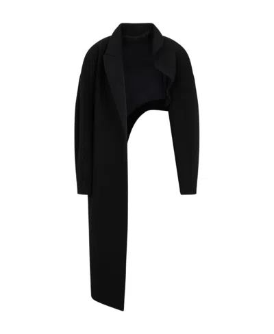 Alaïa Asymmetric Open-front Coat In Black