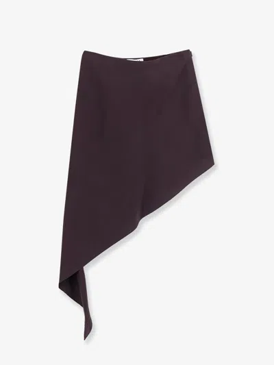 Alaïa Asymmetric Paper And Viscose Skirt In Purple