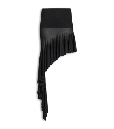 Alaïa Asymmetric Pointed Skirt In Black