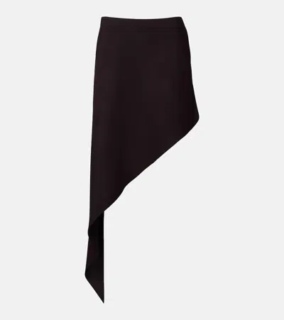 Alaïa Asymmetric Poplin Midi Skirt In Purple