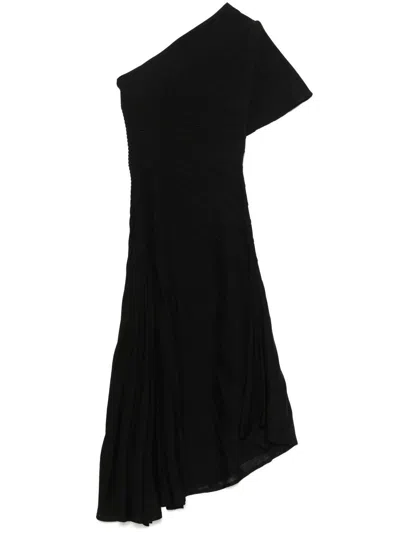 Alaïa Asymmetric `ray` Dress In Black  