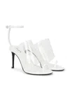 Alaïa Open Toe High Heel Sandals In Blanc Optique