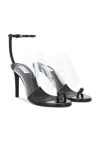 Alaïa Womens Azzedine Alaia Asymmetric Heeled Leather Sandals In Noir