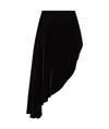 Alaïa Asymmetric Velvet Skirt In Black