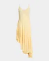 Alaïa Asymmetric Cotton Midi Slip Dress In Jaune Acidule