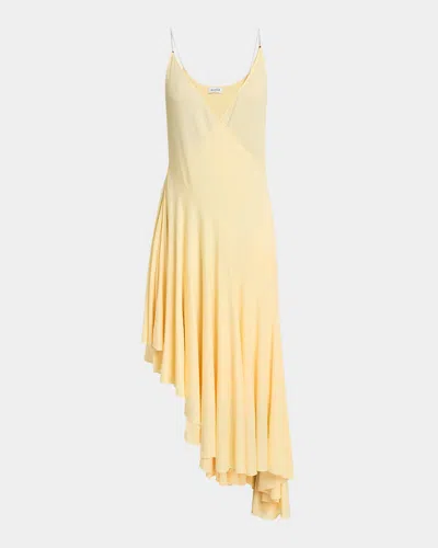 ALAÏA ASYMMETRIC SLEEVELESS MIDI DRESS