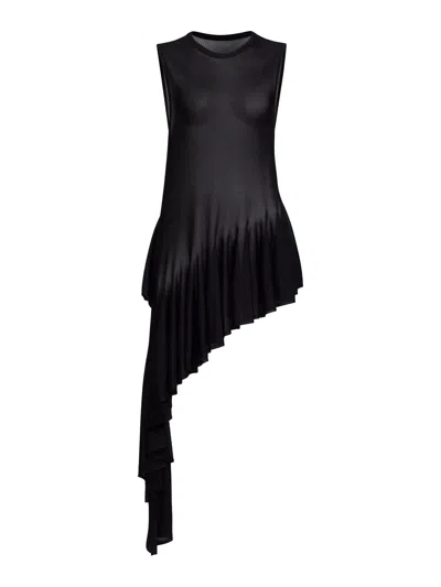 Alaïa Asymmetric Top With Godet In Black