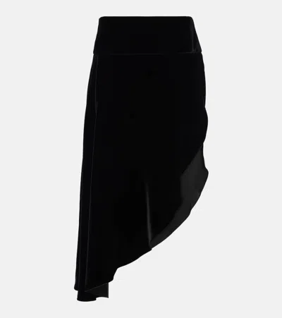 Alaïa Alaia Ebony Brown Fluid Jersey Skirt Women In Black