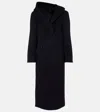 Alaïa Asymmetric Wool Coat In Blue