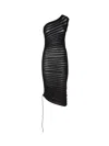 Alaïa Asymmetrical 3d Knitted Skeleton Dress In Noir Alaia