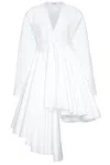 Alaïa Womens Spiral-belt Pleated Cotton-poplin Mini Dress Blanc In Blanc