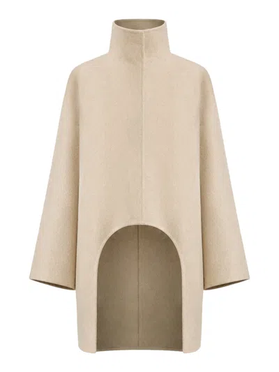 Alaïa Asymmetrical Cashmere Coat In Neutral