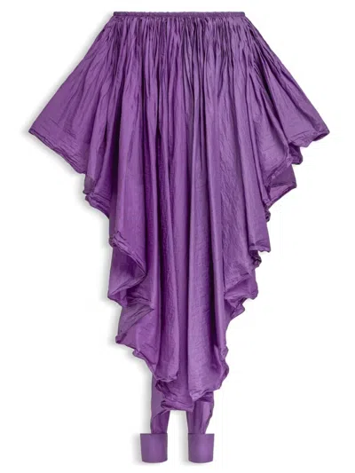 Alaïa Alaia Asymmetrical Draped Maxi Skirt In Violet