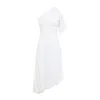 Alaïa Asymmetric Ray Ribbed One-shoulder Midi Dress