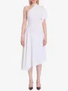 Alaïa White Asymmetrical Knit Dress In White