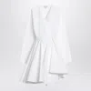 Alaïa Asym Belt Dress In Poplin In White