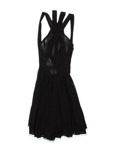 Pre-owned Alaïa Asymmetrical Knee-length Dress In Black