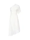Alaïa White Asymmetrical Knit Dress In White