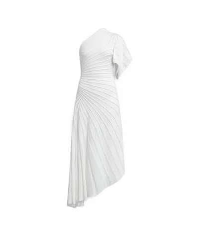 Alaïa Asymmetrical Knitted Dress In White