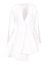 Alaïa Womens Spiral-belt Pleated Cotton-poplin Mini Dress Blanc