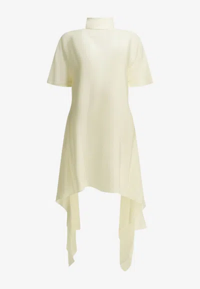 Alaïa Asymmetrical Short Dress In White