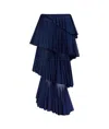Alaïa Womens Ruffled High-waist Knitted Maxi Skirt Minuit In Blue
