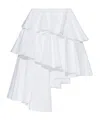 Alaïa Womens Blanc Spiral Ruffled Cotton-poplin Midi Skirt In White