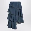 Alaïa Asymmetrical Spiral Denim Skirt In Blue
