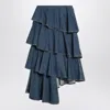 Alaïa Alaia Spiral Skirt In Denim In Blue
