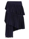 Alaïa Womens Minuit Ruffled High-waist Knitted Maxi Skirt