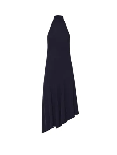 Alaïa Asymmetrical Viscose Dress In Black