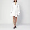 Alaïa Womens Spiral-belt Pleated Cotton-poplin Mini Dress Blanc In White