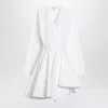 Alaïa Womens Spiral-belt Pleated Cotton-poplin Mini Dress Blanc In White