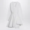Alaïa Womens Spiral-belt Pleated Cotton-poplin Mini Dress Blanc In White