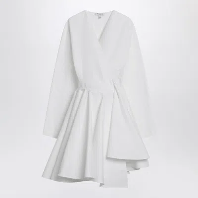 ALAÏA ALAIA ASYMMETRICAL WHITE COTTON DRESS WOMEN