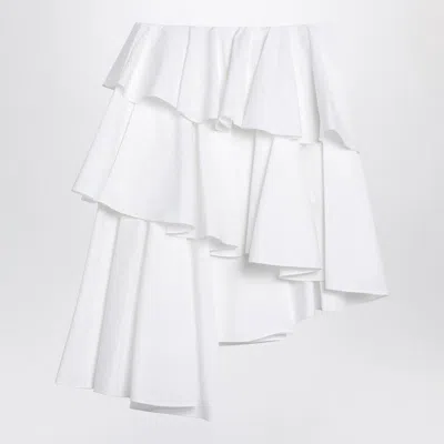 ALAÏA ALAIA  ASYMMETRICAL WHITE COTTON SKIRT