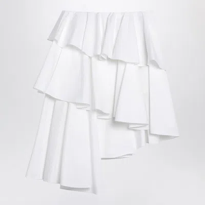 ALAÏA ALAIA ASYMMETRICAL WHITE COTTON SKIRT WOMEN