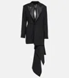 Alaïa Asymmetrical Wool Blazer Minidress In Black