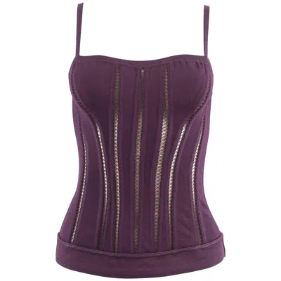 Pre-owned Alaïa Alaia Autumn-winter 1991 Plum Corset Vest In Black