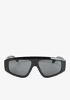 Alaïa Rectangular Frame Sunglasses Dark Lenses In Black